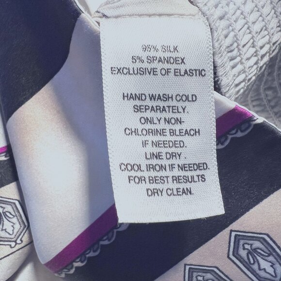 White House Black Market Silk Stretch Fitted Waist Cut Out Shoulder-Small-Short - Picture 15 of 15